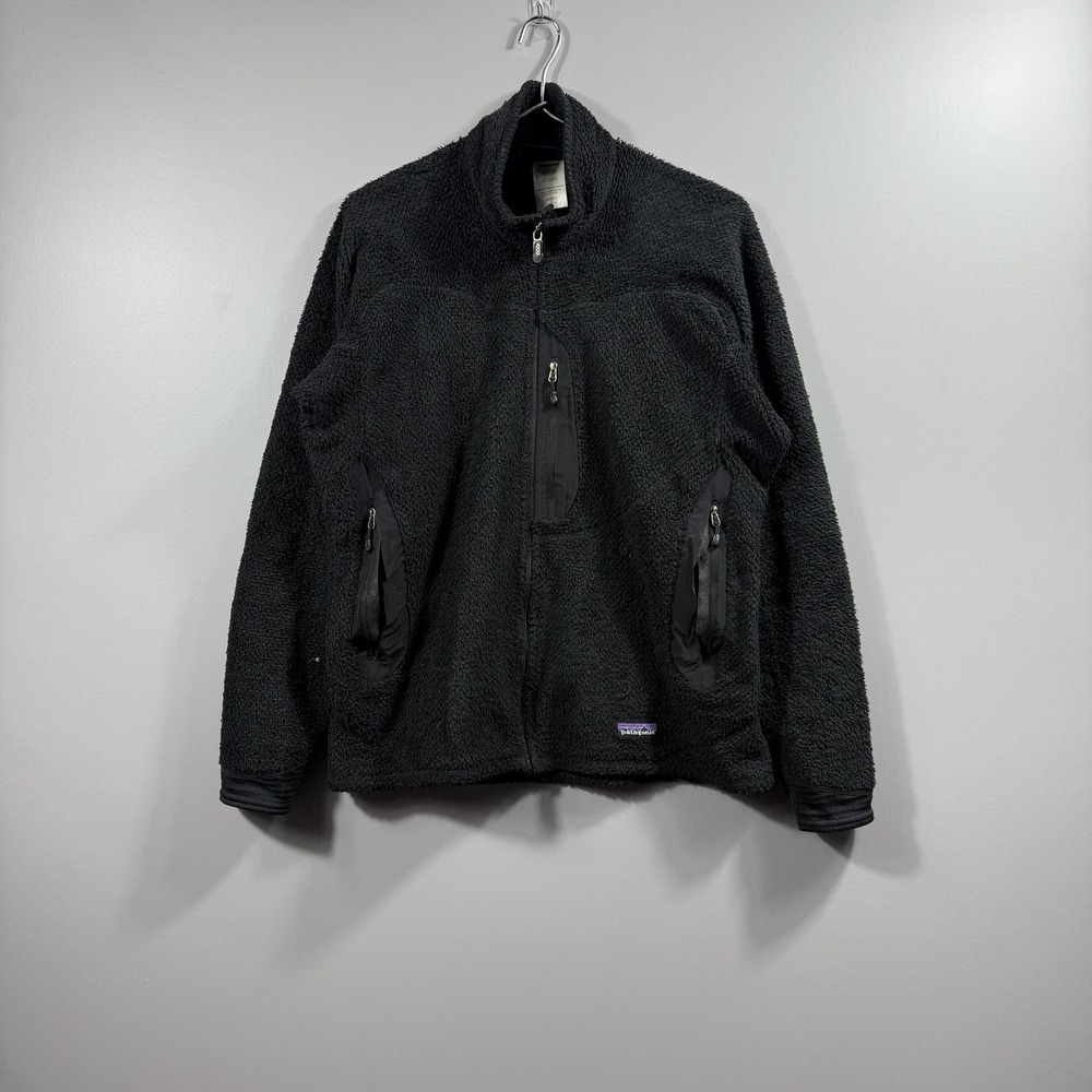 Patagonia R1 Fleece Jacket Womens Medium Black Full Zip Sherpa Cozy